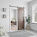 SMARTSTANDARD 5 Feet Brushed Nickel Barn Door Hardware Kit-Heavy Duty Sliding Track-Smoothly and Quietly-Easy to Install-Fit 30
