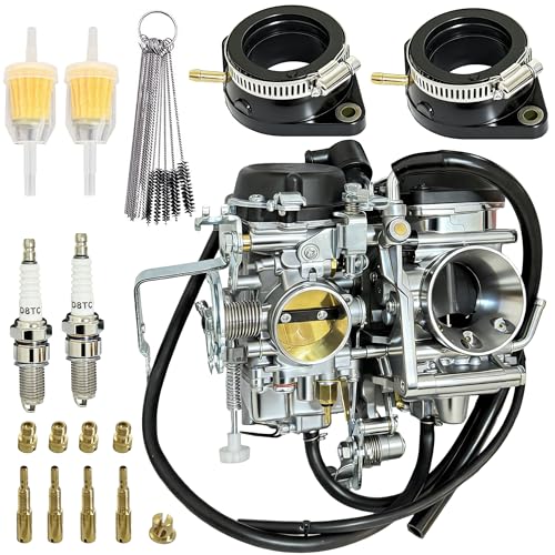 Image of Carburetor with Intake Manifold Fit for Yamaha V Star 1100 Custom Classic XVS1100 1999-2003, XVS1100A 2000-2003,Silverado XVS1100AT 1999-2005,Replace 5EL-14900-20-00 5EL-14900-21-00 5EL-14900-30-00