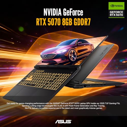 Image of ASUS TUF F16 Gaming Laptop, Intel i7 14650HX Processor (Up to 5.2 GHz), NVIDIA GeForce RTX 5070, 16 inch WUXGA 165Hz LED, 64 GB DDR5, 8 TB SSD, Wi-Fi 6E, Large Bettery, Windows 11 Pro, w /Accessories