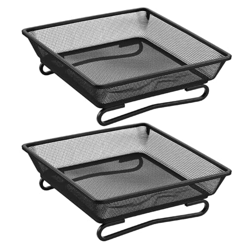 2 PCS Metal Ground Bird Feeder Tray, Platform Feeders with Drainage Holes, Outdoor Wild Bird and Squirrel Feeders for Garden, Patio, Backyard, 6.9x6.9x2.4 Inch - Thumbnail 7