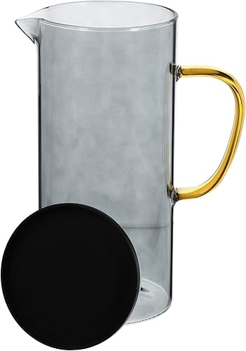 Hemoton Jarra de limonada de vidrio, tetera de té helado, jarra de té caliente, gran capacidad, bebidas de agua fría, tetera, taza de café para