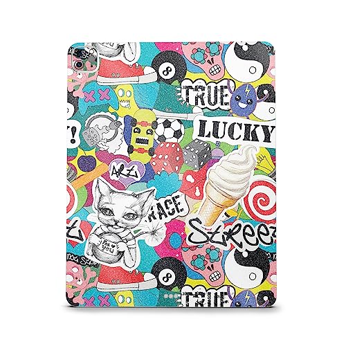 Image of MightySkins Carbon Fiber Skin Compatible with Apple iPad Pro 12.9 inch M2 6th Gen (2022) Full Wrap Kit - Sticker Bomb | Protective, Durable Textured Carbon Fiber Finish | Easy to Apply | Made in The USA