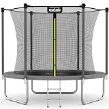 AOTOB 10 FT Trampoline for Kids, Trampoline with Enclosure Net, Recreational Outdoor Trampoline, ASTM Approved (Grey)