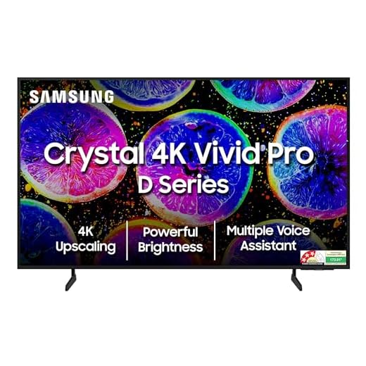 Samsung 138 cm (55 inches) D Series Brighter Crystal 4K Vivid Pro Ultra HD Smart LED TV UA55DUE77AKLXL (Black)