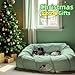 XxingSheep 4 Ways Shuttled XL Cat Tunnel Bed for Indoor Cats Peekaboo Cat Cave Donut with Cool Mat (Green)