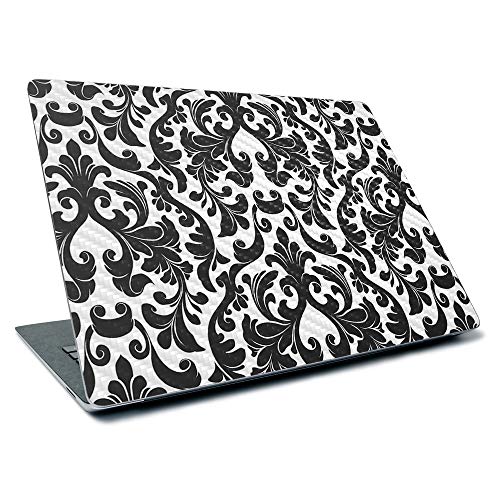 Image of MightySkins Carbon Fiber Skin for Microsoft Surface Laptop 3 13.5 inch (2019) - Black Damask,Textured Carbon Fiber Finish,Easy to Apply, Remove, and Change Styles,