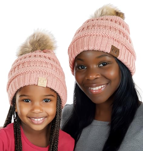 Funky Junque Matching Set Womens Winter Pom Beanie Hat and Infini 並行輸入品