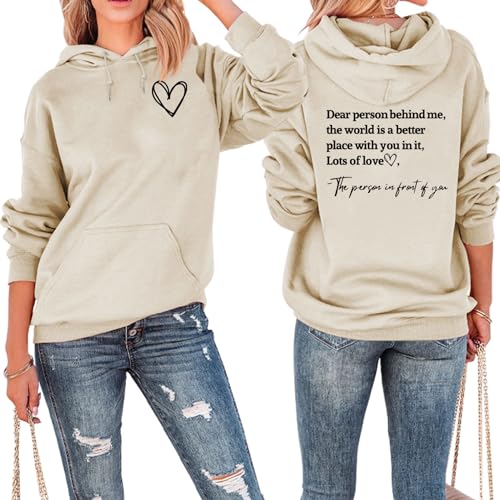 Casual Hooded Sweater Dear Person Behind Me Autumn and Winter Fashion Loose Long-sleeved Shirt