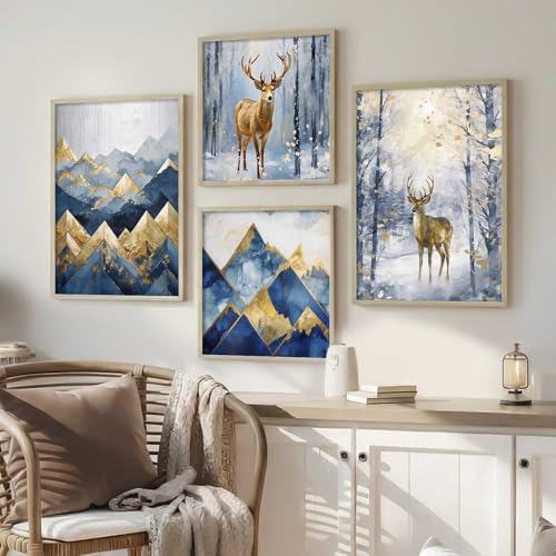 Image of kotart Aesthetic Wall Decor Paintings with Frame for Home Decoration - Painting for Living Room Bedroom Office - Framed Painting for Wall Decoration - Pack of 4 (Art 3, Big (13x17 or 13x13 inch))