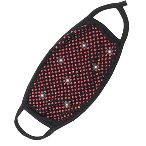 Preisvergleich Produktbild Losping Damen Persönlichkeit, Baumwolle, Strass, für Maskerade, Party, Nachtclub, rot