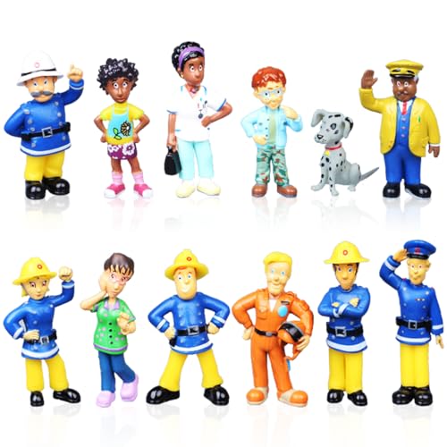 Philoctes 12 Stück Feuerwehrmann Sam Actionfigur, Feuerwehr Kuchendeko, Tortendeko Figuren Set, Cupcake Topper Geburtstag Party Supplies für Kinder Philoctes 12 Stück Feuerwehrmann Sam Actionfigur, Feuerwehr Kuchendeko, Tortendeko Figuren Set, Cupcake Topper Geburtstag Party Supplies für Kinder