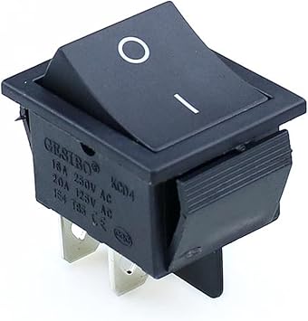 KCD4 Rocker Switch ON-Off 2 Position 4 Pins/6 Pins Electrical Equipment with Light Power Switch Switch Cap 16A 250VAC/20A 125V Color Preto, Size 4 Pin