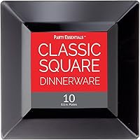 Vista 4 de Party Essentials 10 cuencos cuadrados para aperitivos, recipientes torzados de plástico duro, 12 oz.