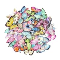 50pcs Vivid Butterfly Stickers, Colorful Adhesive Butterfly Decorations, Creative Scrapbook Stickers Set for Journals Laptops Suitcase Sticker Skateboards and Scrapbooking Accessories