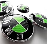BLACK and GREEN Carbon Fiber Sticker Overlay Vinyl for All BMW Emblems Caps Logos Roundels
