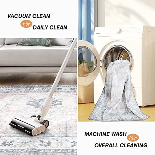 Bayieiui Gray Machine Washable Area Rugs 8X10 For Living Room With Anti Slip Backing Non Shedding Stain Resistant Soft Vintage Solid Area Rugs Boho For Home Decor Indoor #TOP4