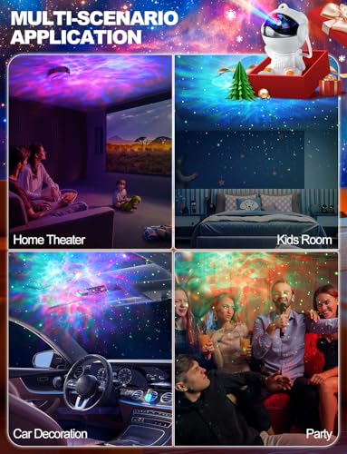 TOCVEOE Astronaut Galaxy Projector 360° Rotating Star Lamp 8 Nebula Modes 2 Star Modes with Speed Brightness Adjustable Remote Control Dimmable LED for Kids Bedrooms Adult Home Decor - Image 6