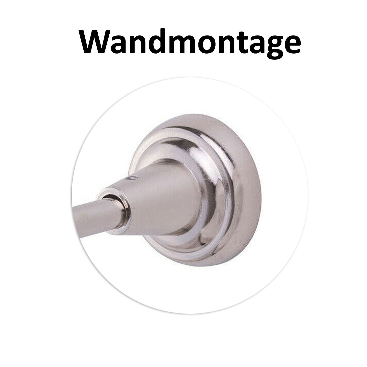MDEKOR Tringle à rideaux double rail en métal aspect inox diam.19 mm 320