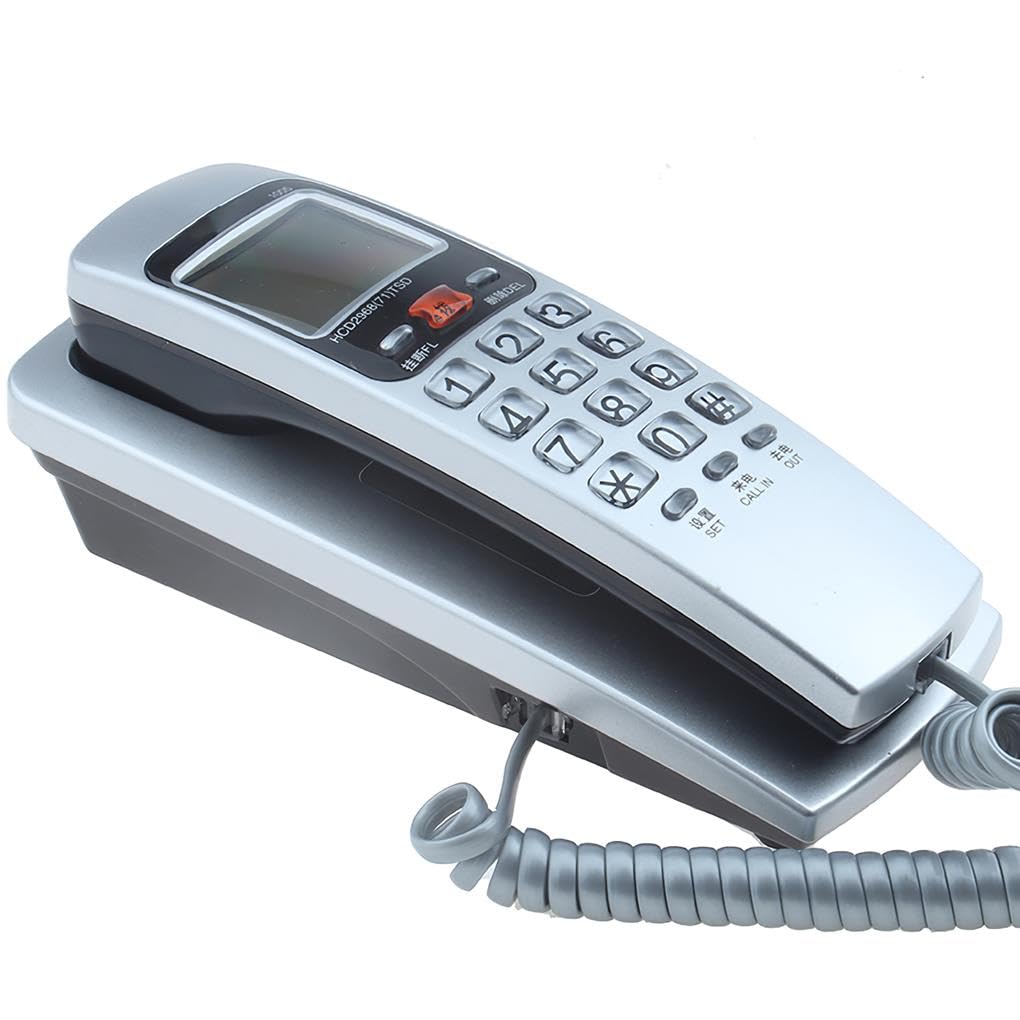 Juego de 5 teléfonos FSK/DTMF para montar en la pared, extensión pequeña, decoración de identificación de llamadas, teléfono fijo, hogar, hotel, oficina, escritorio