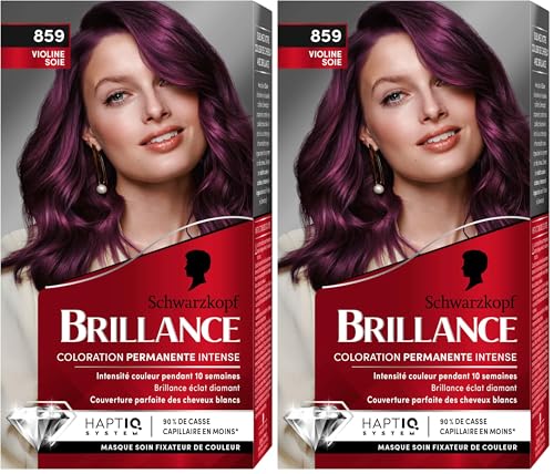 Schwarzkopf - Brillance - Coloration Cheveux Permanente Intense - Brillance Eclat Diamant - Couverture Parfaite des Cheveux Blancs - Masque Soin Fixateur -...