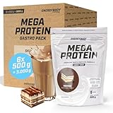 Energybody Mega Protein Tiramisu/Gastropack 3000 g/Mehrkomponenten Protein mit Casein Whey Mix als Eiweißshake/Eiweisspulver ohne Aspartam/Protein-Pulver