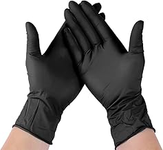 AM Safe x Nitrile Powder-free Gloves Pieces (Black, 100, Small)(pack of)