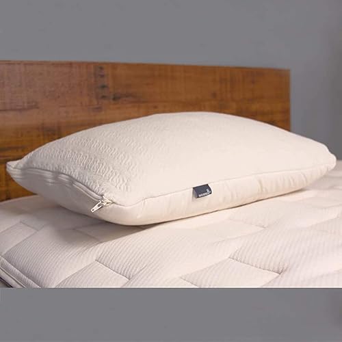 Naturepedic 2-in-1 Organic Latex Pillow - King Bed Pillow with Quilted & Stretchy Sides - Luxury Pillow with Adjustable Fill for Comfortable Sleeping, Back Support and Neck Pain Relief