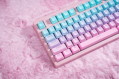 Image of ZORNHER ZH980 Mechanical Keyboard,95% Pink & Blue Creamy Keyboard with Number Pad,Gaming Keyboard Full Size,Shine Through PBT Keycaps,Creamy Sounding Linear Switches