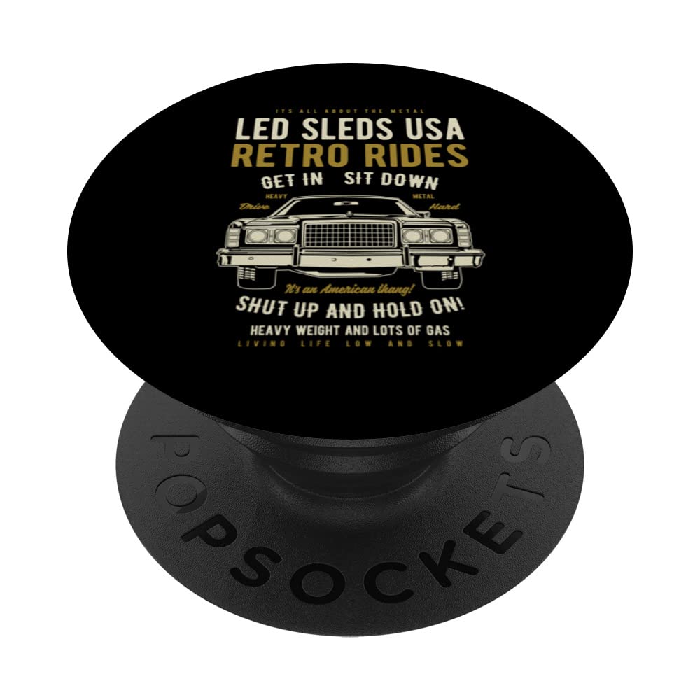 Led Sleds Automotive Nostalgia Retro Car Design PopSockets Swappable PopGrip