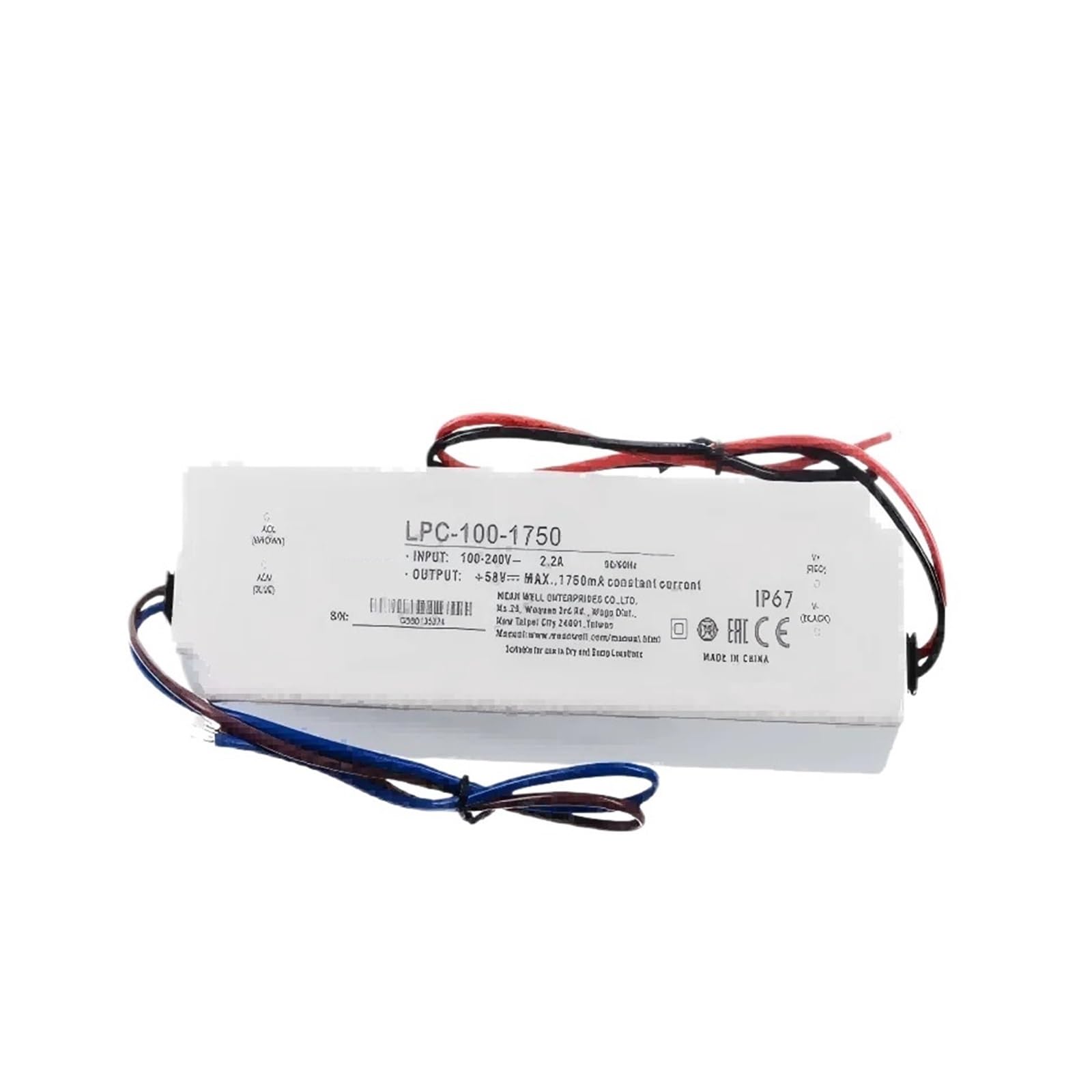 Alimentation LED 100W LPC-100-1750 driver à courant constant pour éclairage extérieur