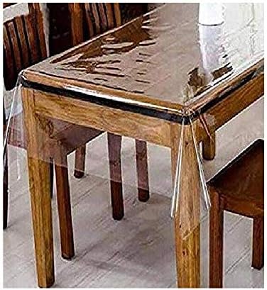 Golden Linens Clear Plastic Transparent Tablecloth Protector Water Proof Heavy Duty Easy Clean, Long Lasting Kitchen Dinning Table, Family Gathering Party Holidays (Rectangular 60" X 90")