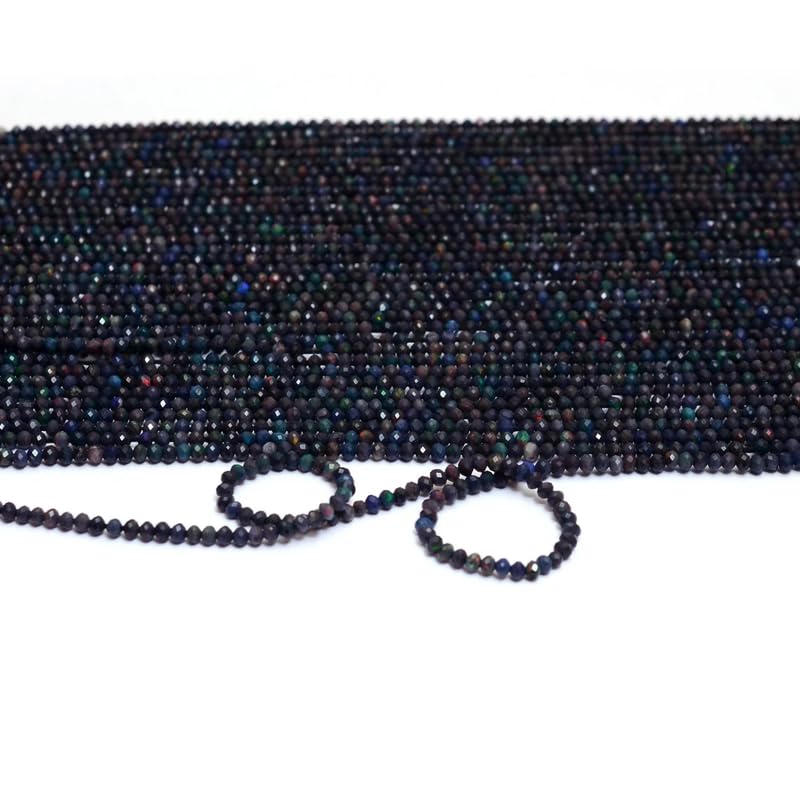 Opale éthiopienne noire naturelle de 2mm pour créer vos colliers de mariage et bijoux d'été