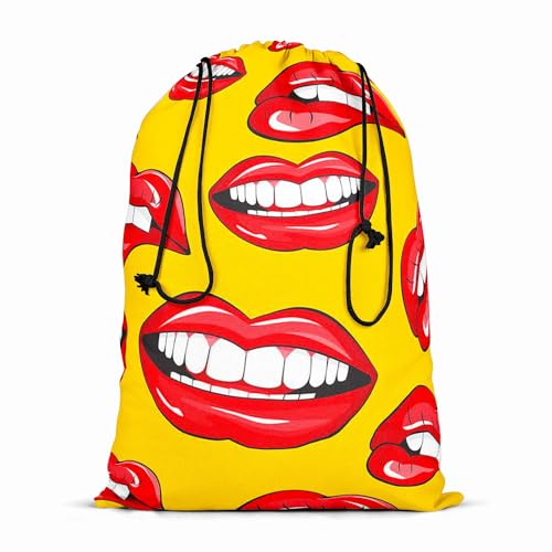 Image of ArtzFolio Lips D2 | Reusable Sack Bag | Bag for Gym, Storage, Vegetable & Travel