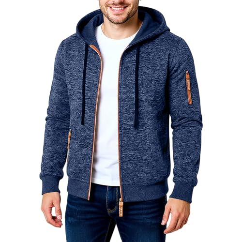 RTTUIOP Jackets For Men Hoodies For Men Long Sleeve Hoodies Active Winter Fashion Zipper Jacket Solid Color Slim Warm Hoodie