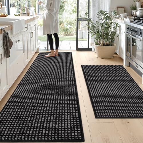Kitchen Rugs,Non Slip Kitchen Mats for Floor-Thick Stain Resistant Kitchen