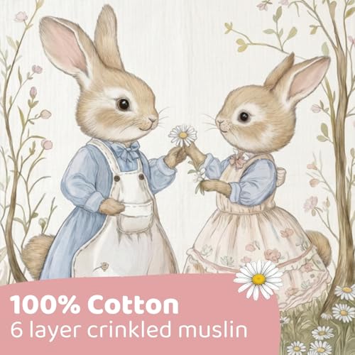Image of haus & kinder Muslin Blanket for New Born Baby, Soft Breathable Baby Blankets Newborn, Baby Blanket for 0-2 Years, Baby Blanket for Crib Nursery & Stroller, New Born Baby Essentials | Meadow Mates