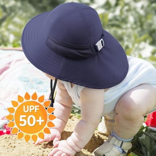 BQUBO Toddler Baby Sun Hat Kids with Neck Flap UPF 50+ Wide