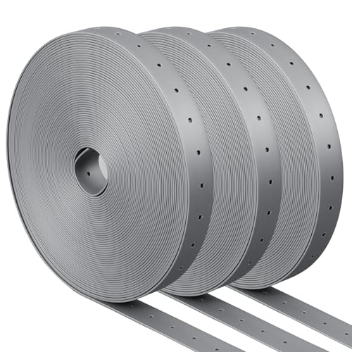 Wesnoy 3 Roll 150 ft Plastic Hanger Strap 3/4 Inch x 50 Feet Reinforced Flexible Heavy Duty Strong Support Hanger Strap for Pipe & Ducts Securing in Plumbing & HVAC, Total 150ft