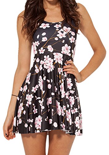 Image of Sister Amy Printed Elastic Sleeveless Shaping Breathable Camisole Skater Dress