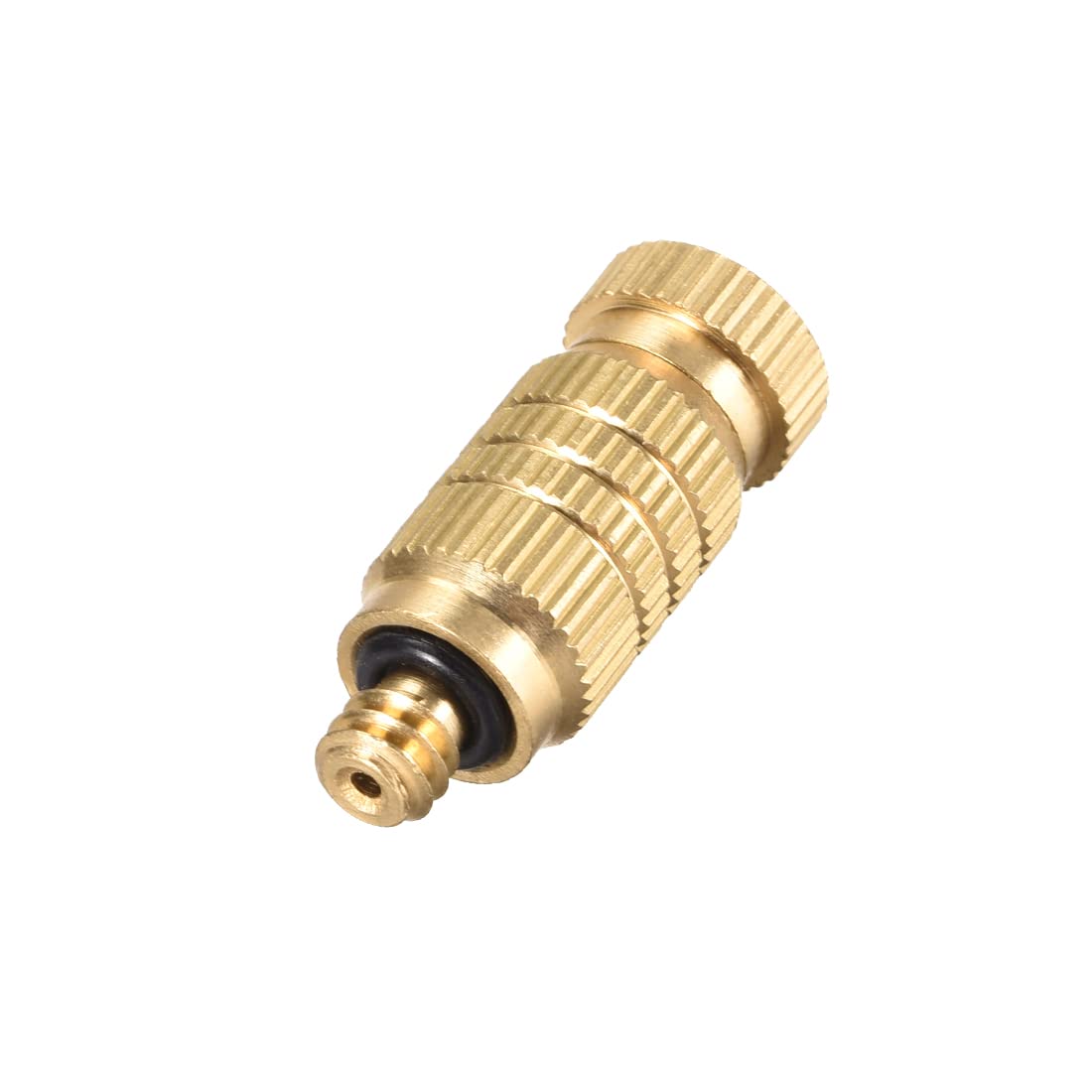 Sprühdüse aus Messing, 3/16-Zoll-Gewinde, 0,2 mm Öffnungsdurchmesser, Nebelsprühkopf für Außenkühlsysteme, 5 Stück, goldfarben