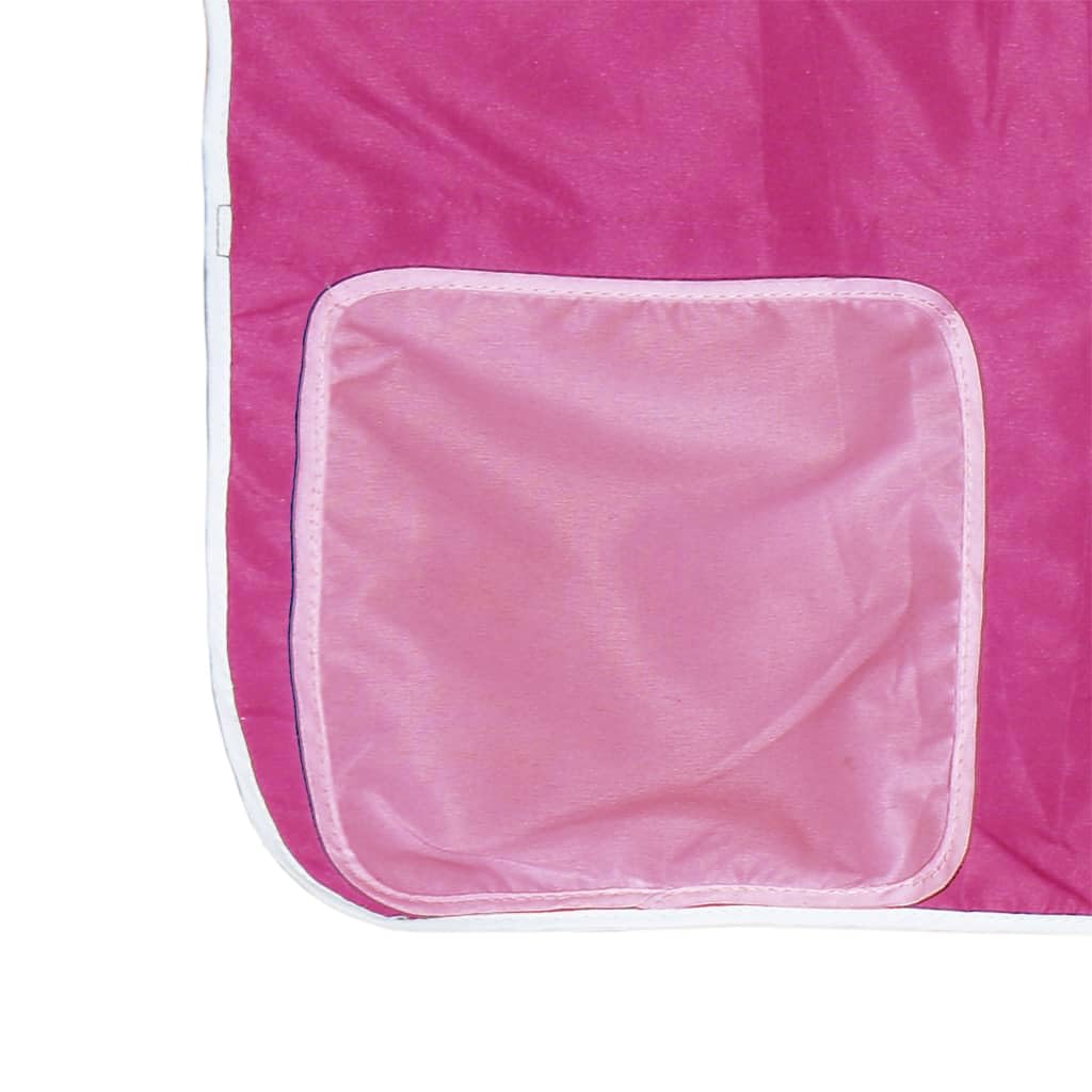 vidaXL Cortinas para Cama Alta, Cortinas para Litera con Bolsillos, Cortinas para Niños, Decoraciones para Dormitorio, Poliéster Rosa