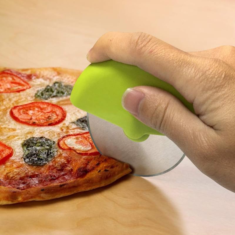 Image of Pizza Cutter Roll Cutting Wheel Pizza Cutter, Sandwich Cutter for Home - RA076 - Green