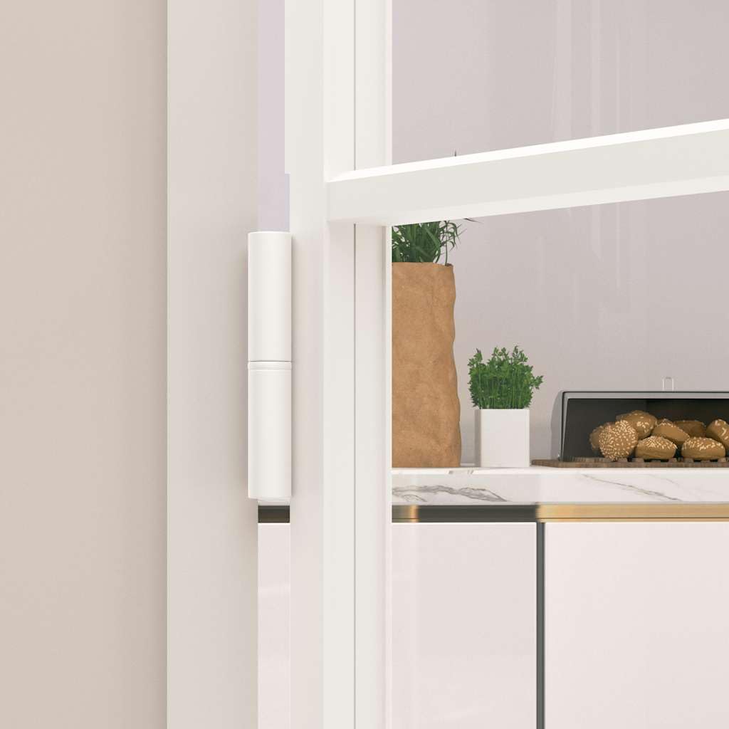 Drzwi wewnętrzne białe 76x201.5 cm szkło hartowane i aluminium SlimHardware materiały budowlane drzwi domowe