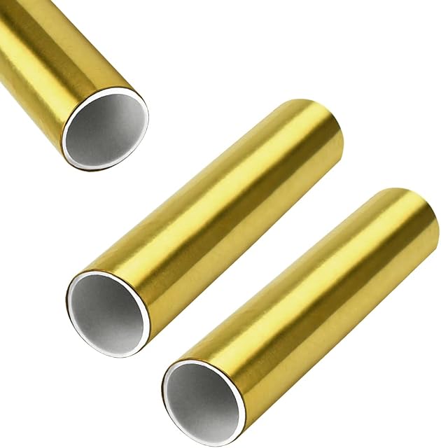 ZACUDA 3 Rolls Brass Metal Thin Sheet Foil Plate, Brass Sheet Roll Copper Roll, Brass Strip Copper Sheet Shim Industry Home Material for Metalworking Welding DIY, 0.02mm*100mm*1000mm