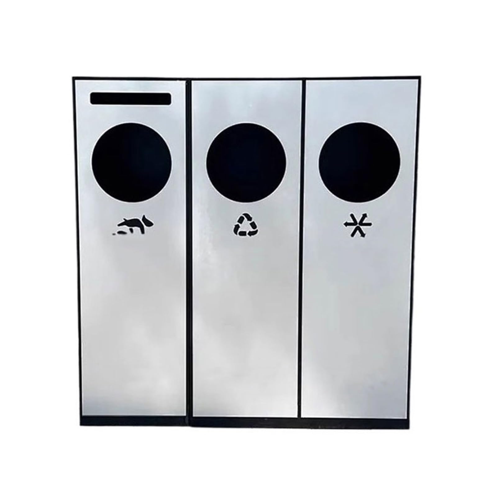 Papelera de Reciclaje Contenedor de Basura clasificado Parque al Aire Libre Bote de Basura de Metal