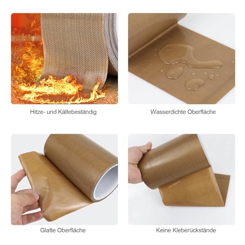 Cinta de teflón autoadhesiva de 150 mm para solucionar problemas de pegado en termoselladoras 6