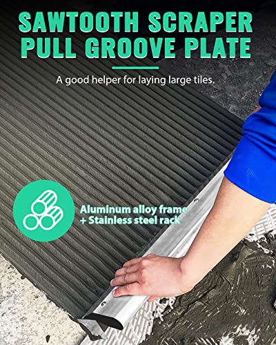 Mxmoonfree Tile Tools Tile Trowel 2/5" X 2/5" Square Notch Trowel 60Cm/24Inch, Perfect For Large Tiles Flooring & Tiling Masonry Hand Trowel #TOP1