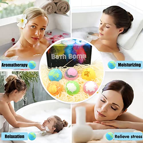 Large Bath Bombs With Eucalyptus Lavender Peppermint Essential Oils Organic For Bathbomb Girls Fizzies Bath Ball (6 Pack) #TOP5