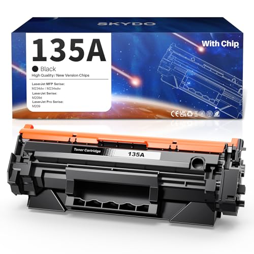 Skydo 135A Noir Toner, avec Puce, Compatible pour HP 135A W1350A 135X W1350X pour Laserjet M209...
