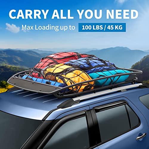 LEDKINGDOMUS Roof Rack Cross Bars, Compatible with 2016 2017 2018 2019 Ford Explorer, Aluminum Luggage Cross Bar, Cargo Rooftop Carrier Carrying Camping Gear Bike Roof Bag - Thumbnail 4